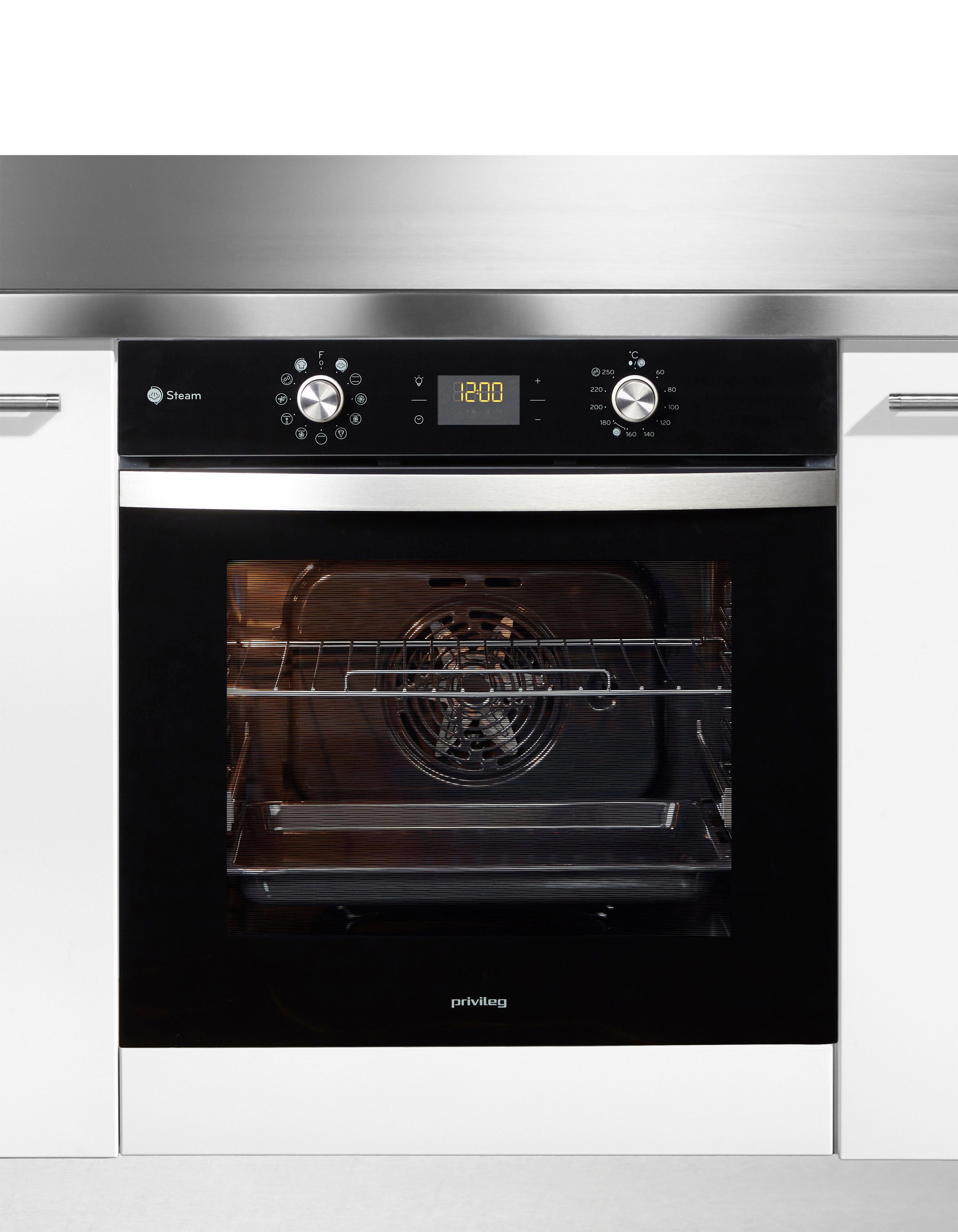 Privileg Backofen-Set BAKO Turn&Go Steam 500, mit Backauszug, Hydrolyse, Dampffunktion