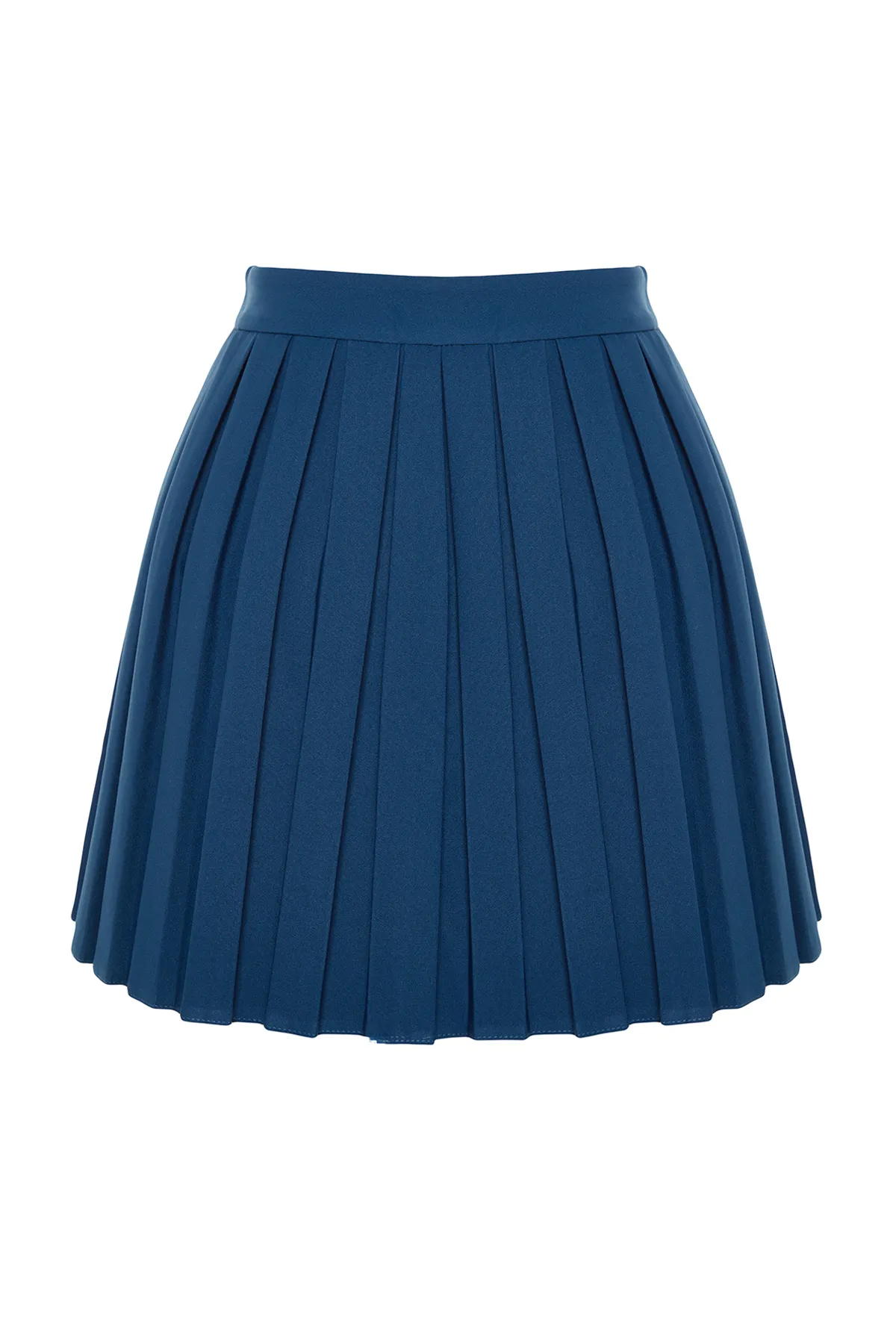 Trendyol Collection  Mini-Webrock, Marineblau mit Faltendetail - TWOAW21ET0111