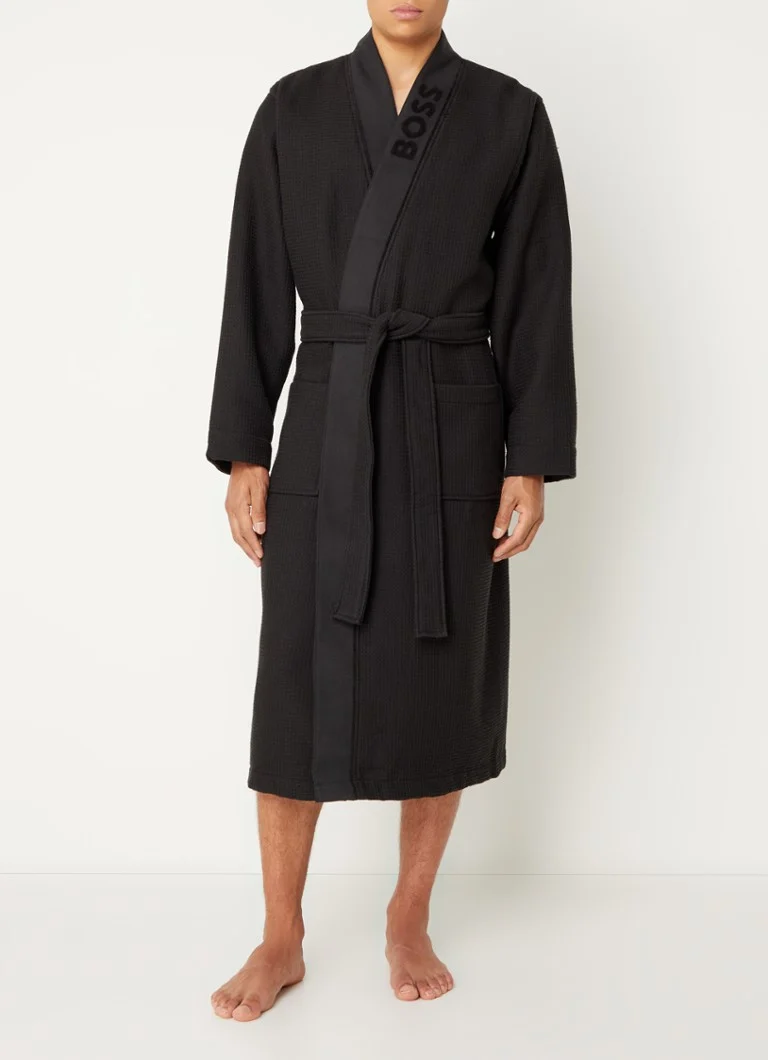 HUGO BOSS Waffle Cotton Kimono