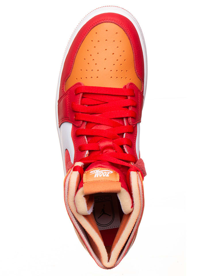 Air Jordan Leder-Sneaker ''1 Zoom'' in Weiß/ Orange/ Rot günstig kaufen