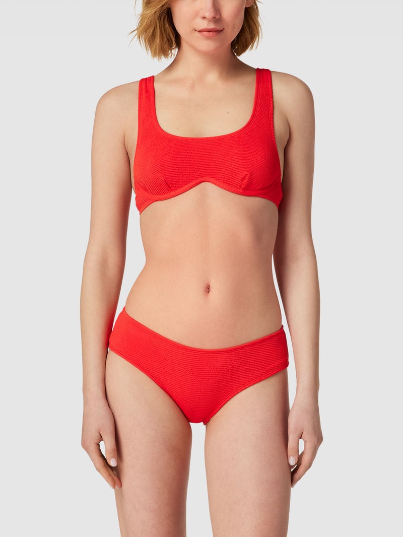 Bikini-Oberteil mit Strukturmuster in rot