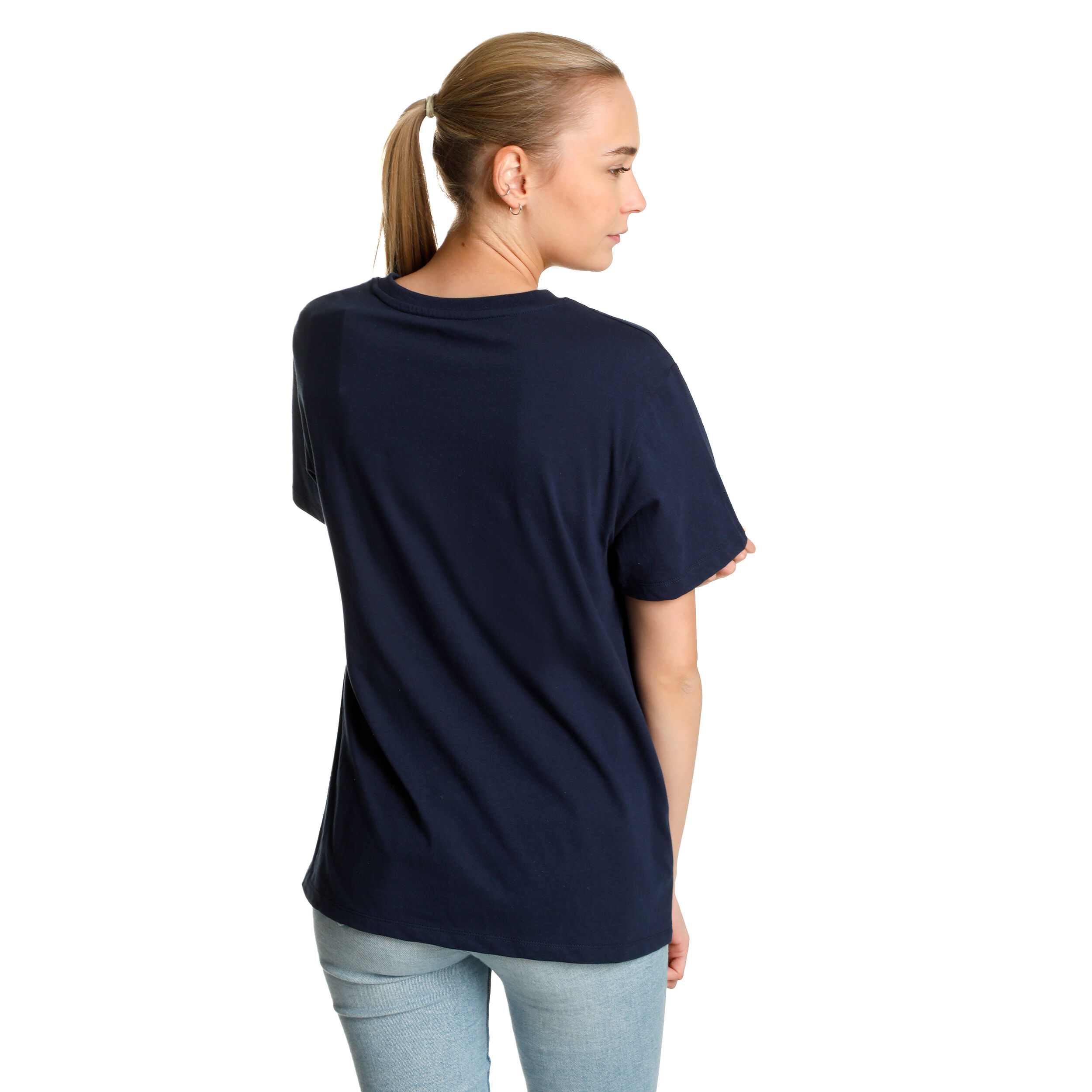 AO Round Logo T-Shirt Damen - Dunkelblau, Blau
