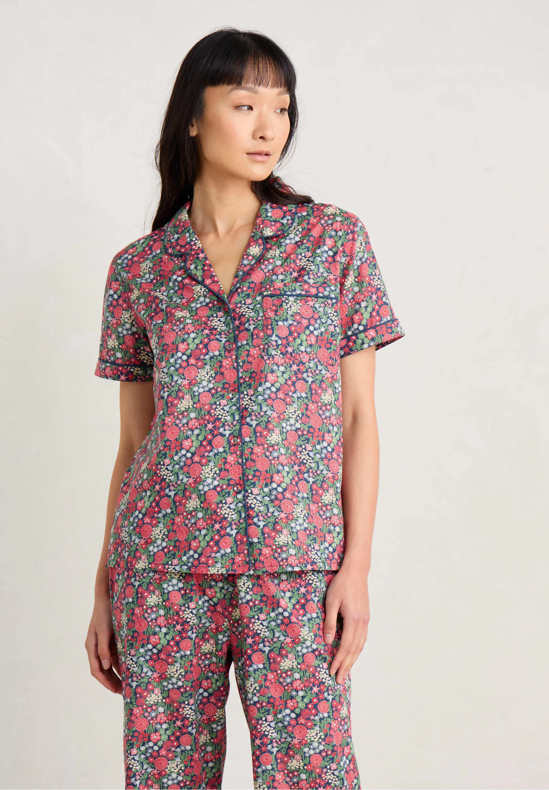 Conjunto de pijama de manga corta con nido de pájaro de Seasalt Cornwall