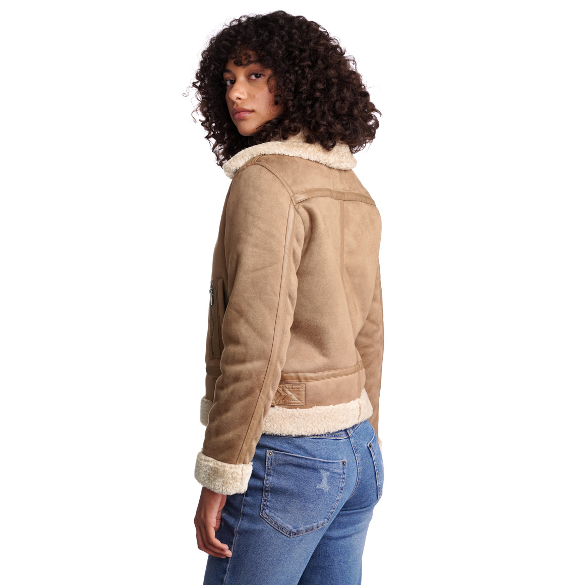Damen Jacke mit Lammfellimitat gefüttert