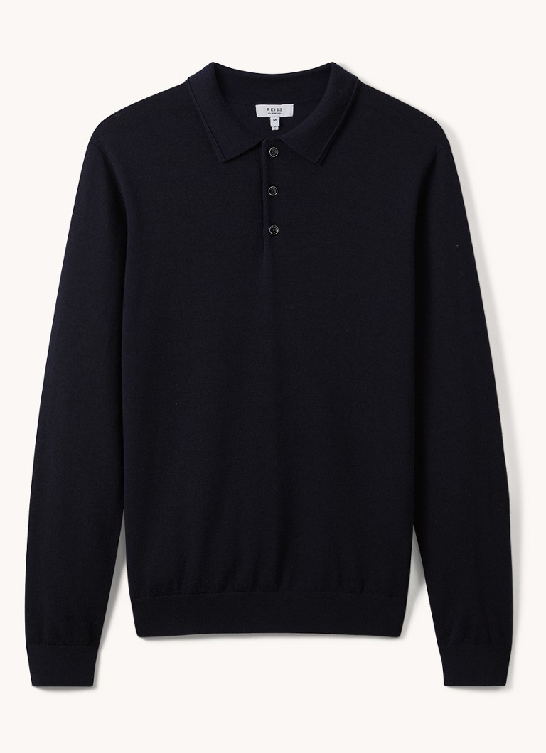 Reiss Trafford fino pletena vunena polo majica regularnog kroja