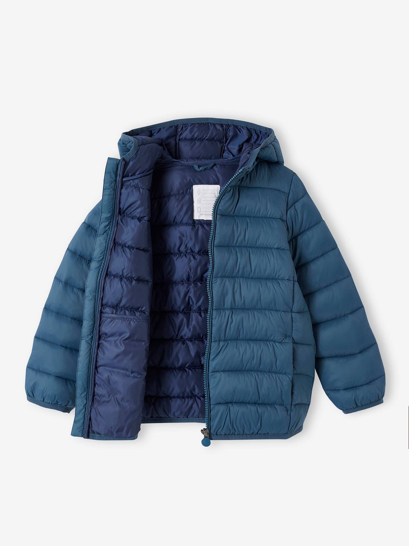 Doudoune légère à capuche garçon bleu