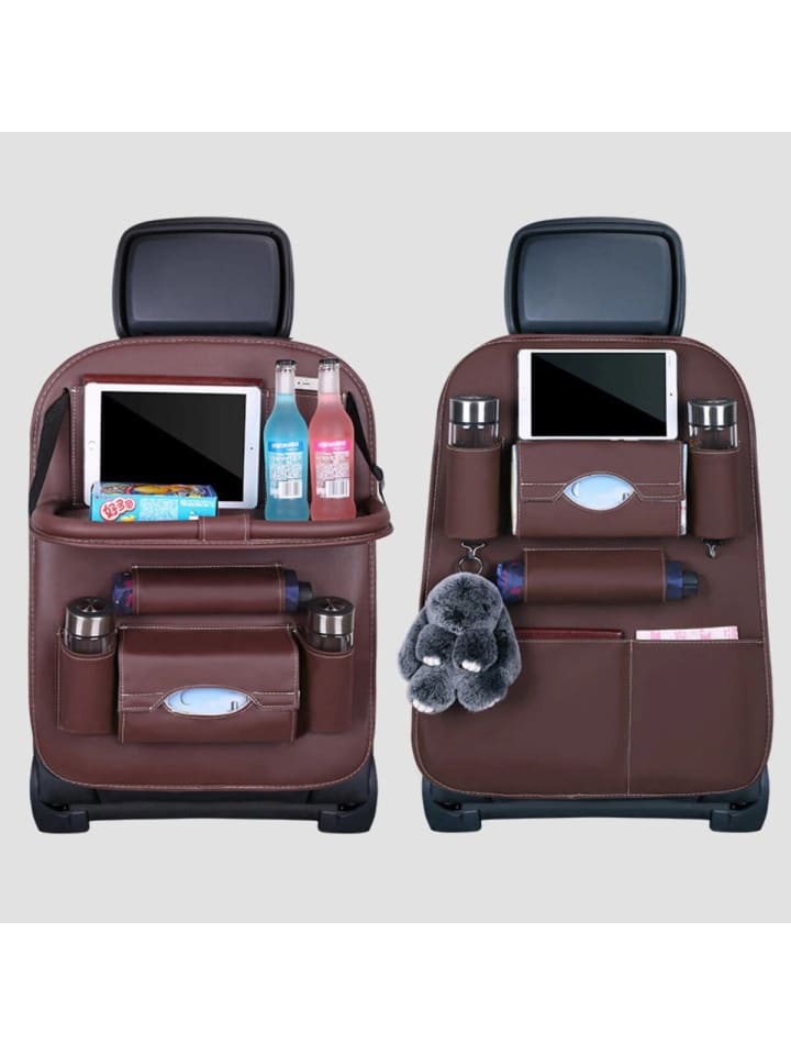COFI 1453 Autositz-Organizer, Sitzschutz, Sitzbezug, Regal, Mini-Auto-Couchtisch in Braun günstig kaufen onesize