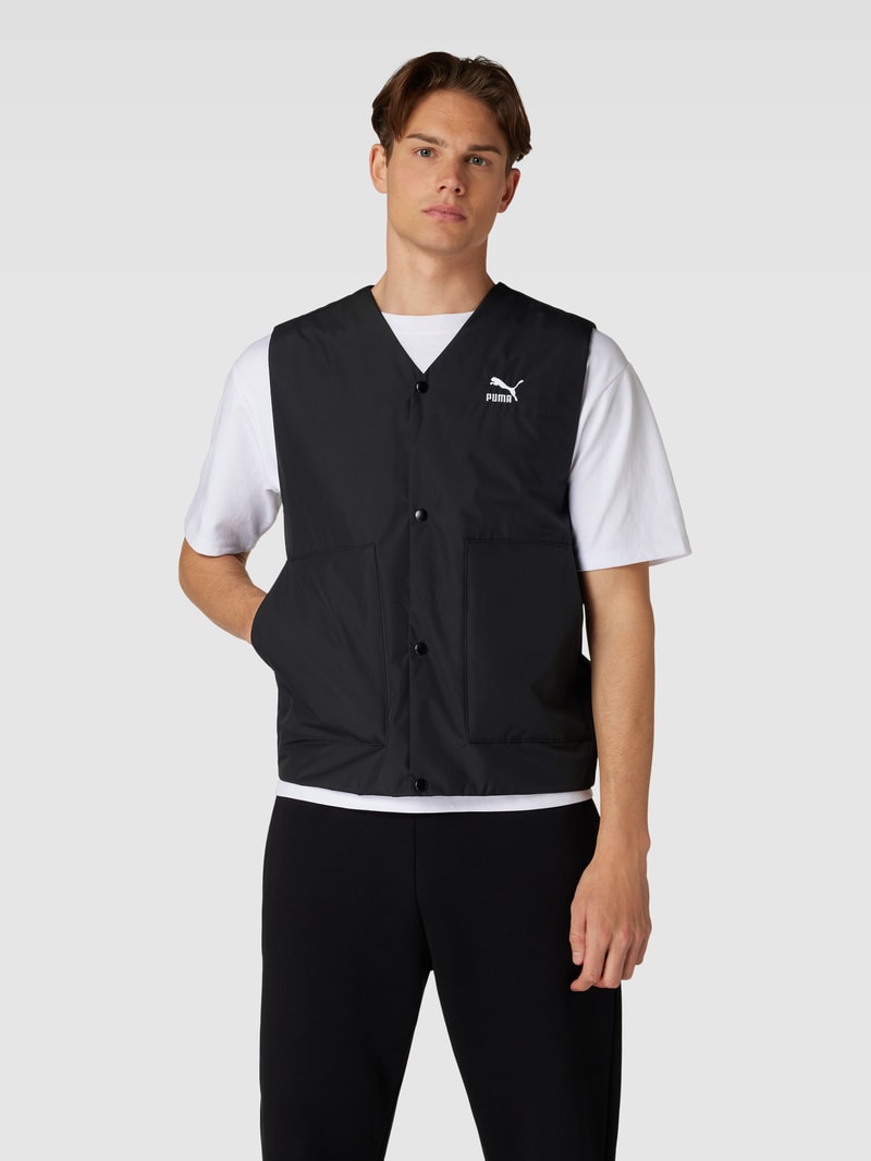 Weste mit Label-Stitching in schwarz
