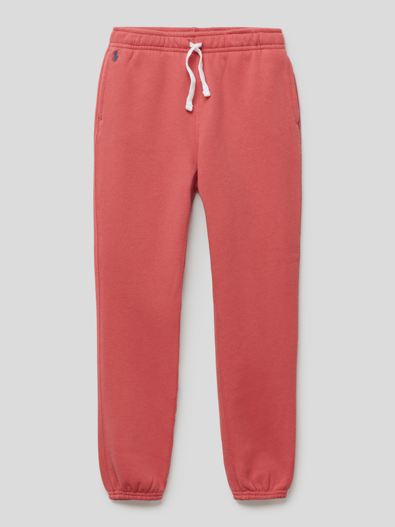 Sweatpants mit Logo-Stitching in apricot