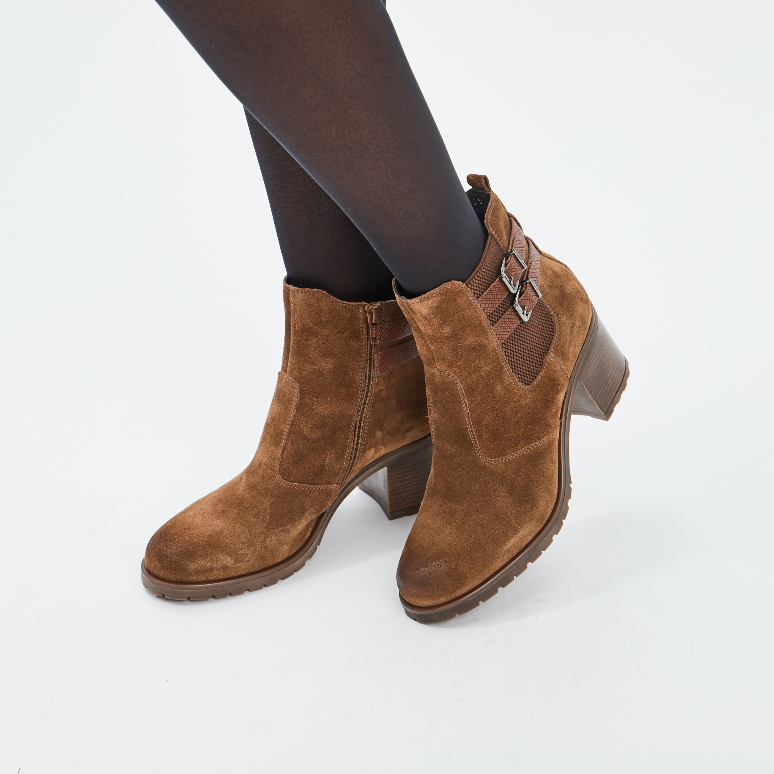 Bottines en cuir marron femme | La Halle