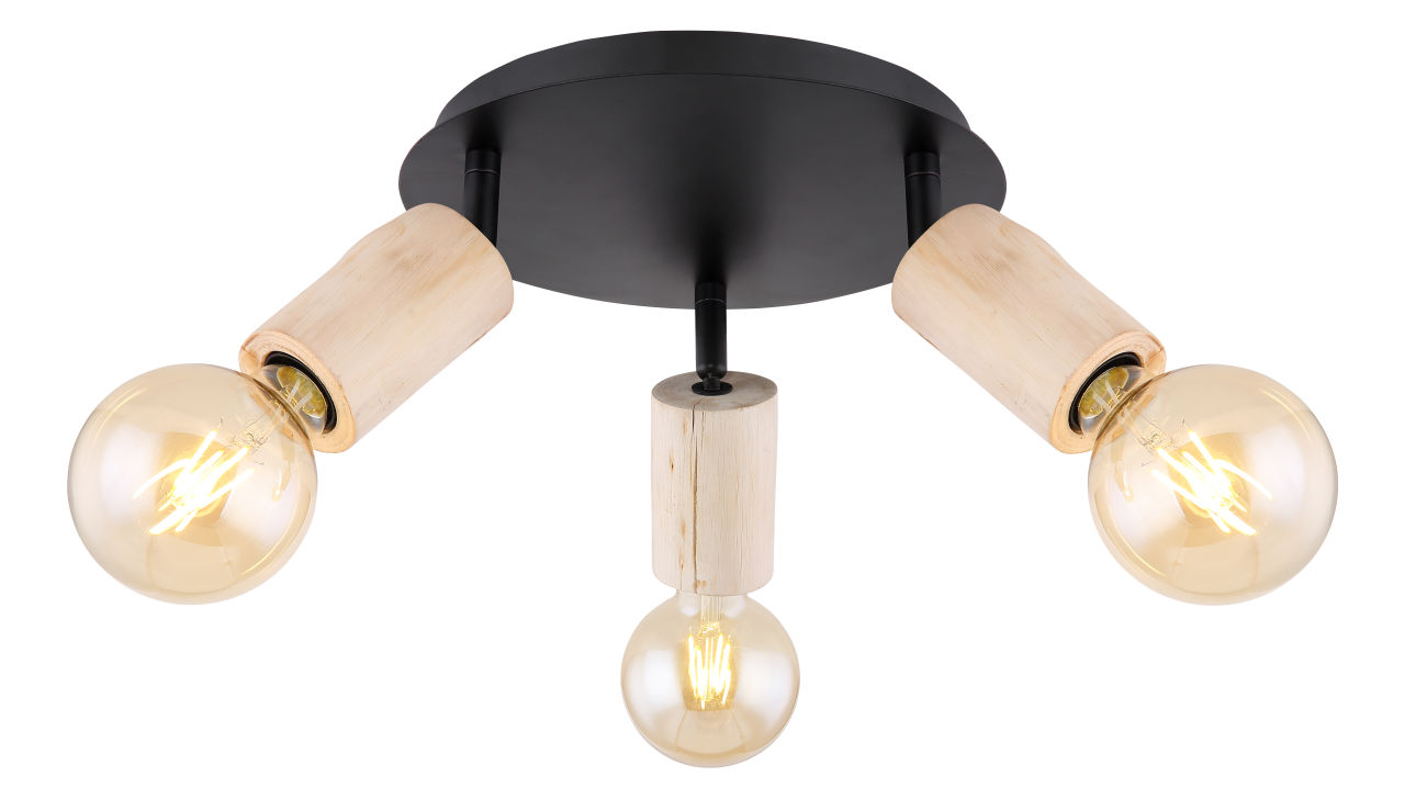Globo Lighting - JOSEBA - Strahler Metall schwarz matt, 3x E27