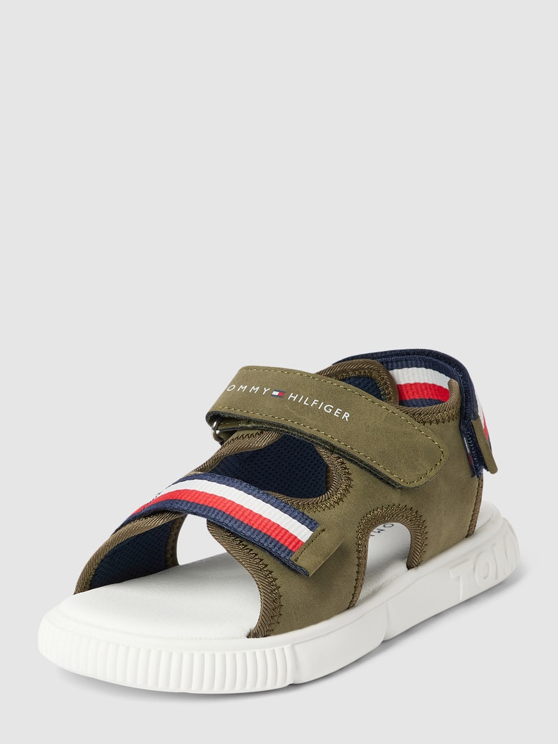 Sandalen mit Label-Details Modell 'STRIPES VELCRO SANDAL MIL' in khaki