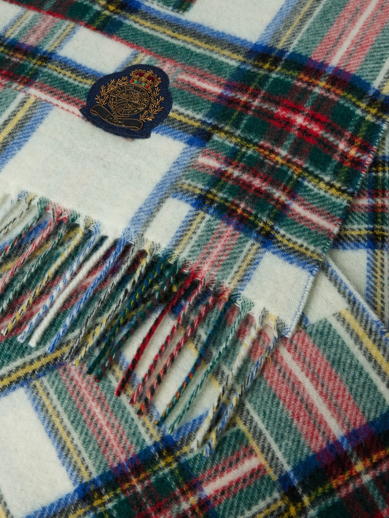 Schal mit Tartan-Karo Modell 'OBLONG' in offwhite