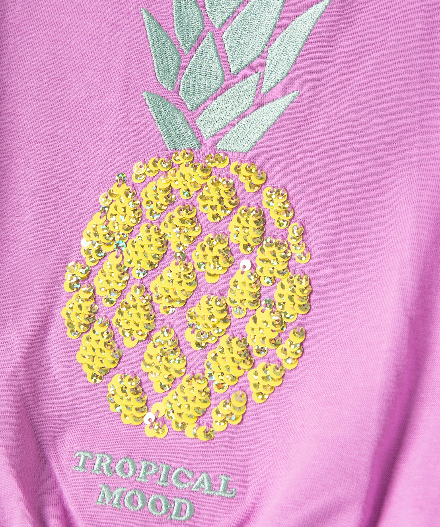 Tee-shirt fille à manches courtes avec motif en sequins bro... violet | GEMO