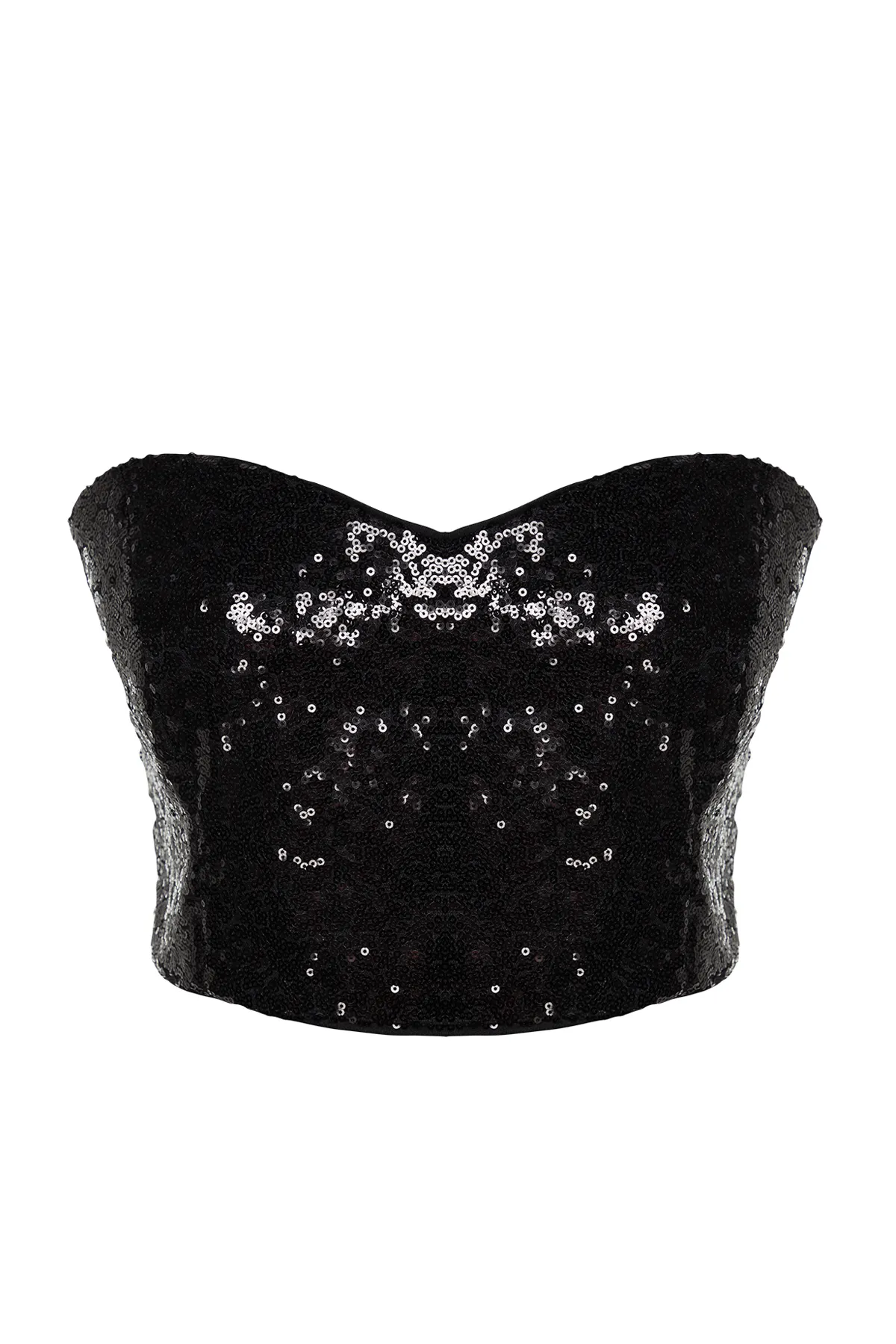 Trendyol Collection  Schwarzes Crop-Bustier mit Pailletten TPRAW24BS00030