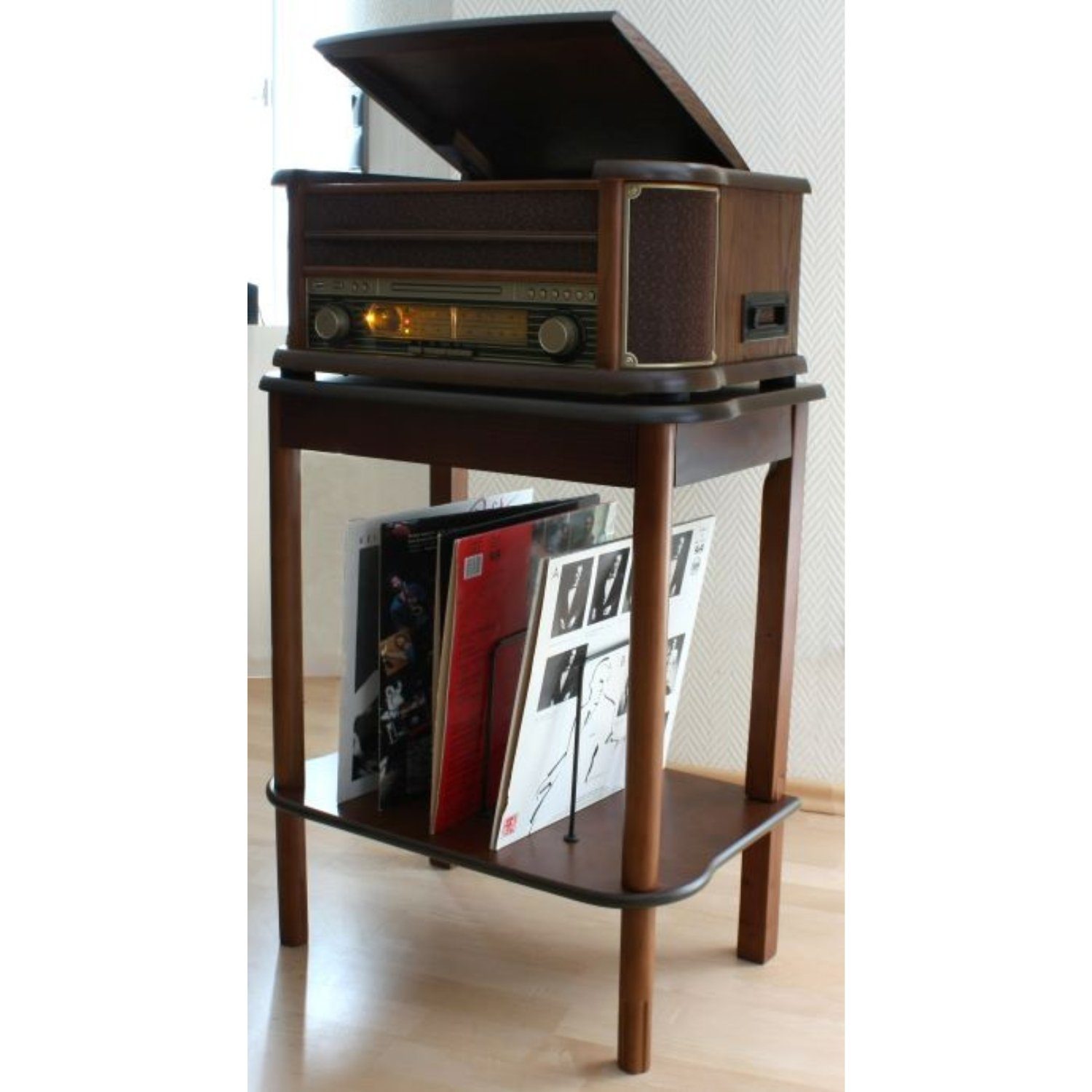 Soundmaster SF510 Holzstandfuß Hifi-Möbel Schallplattenständer für NR-Serie Kompaktanlage