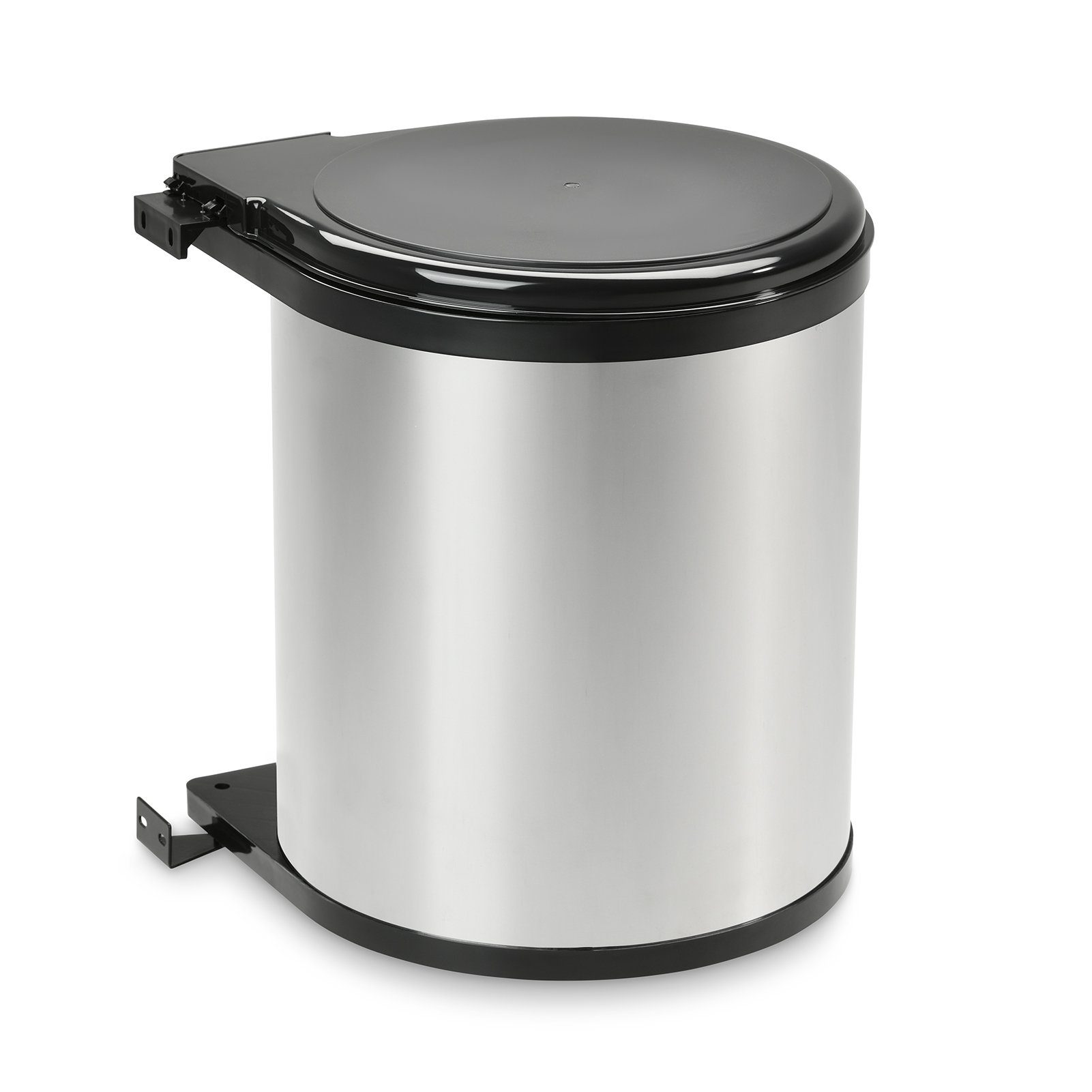 SVITA Einbaumülleimer, 12L, 26 cm Durchmesser, Schrankeinbau, Edelstahl, Silber
