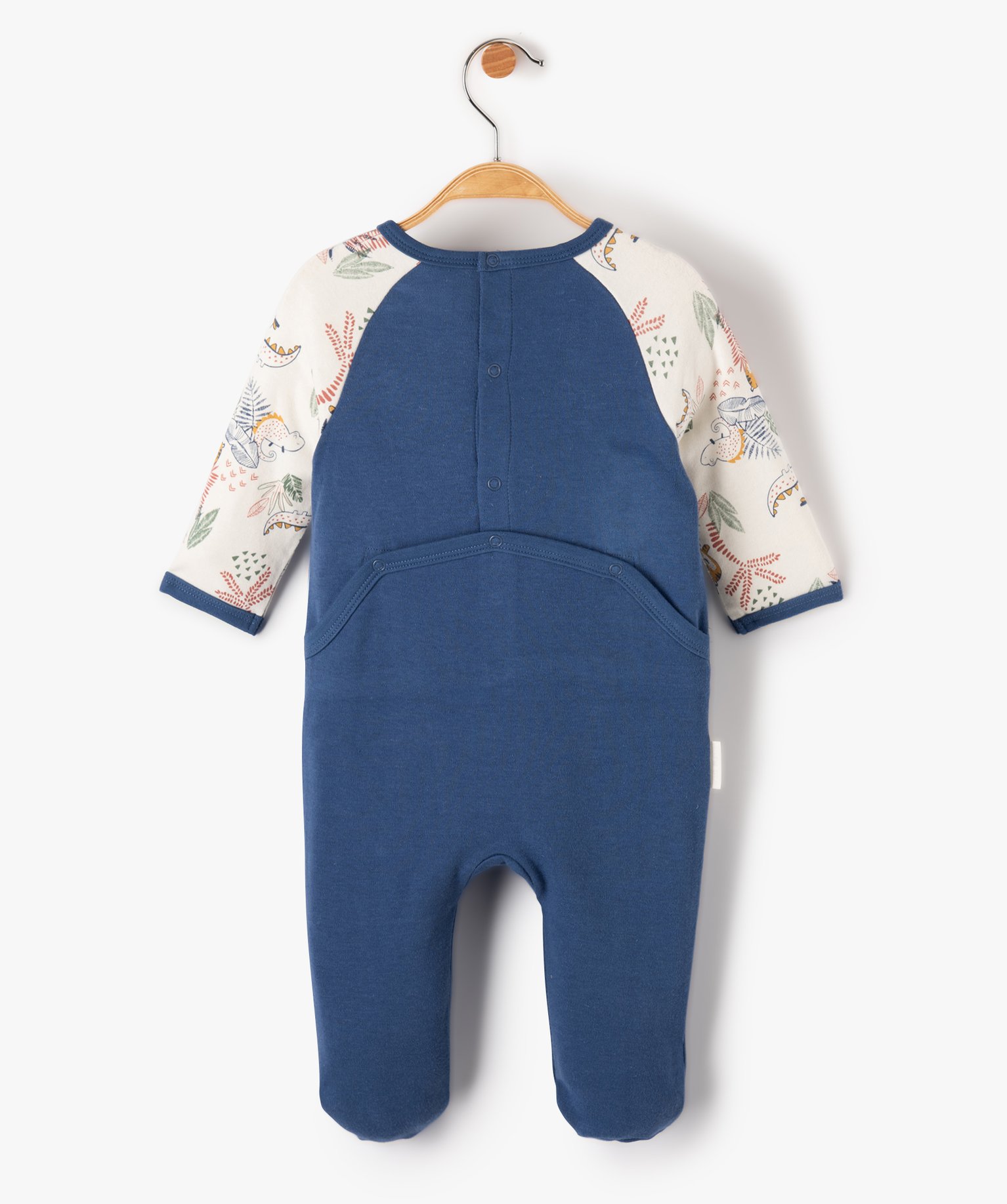Pyjama bébé à pont-dos imprimé jungle - Petit Béguin marine | GEMO