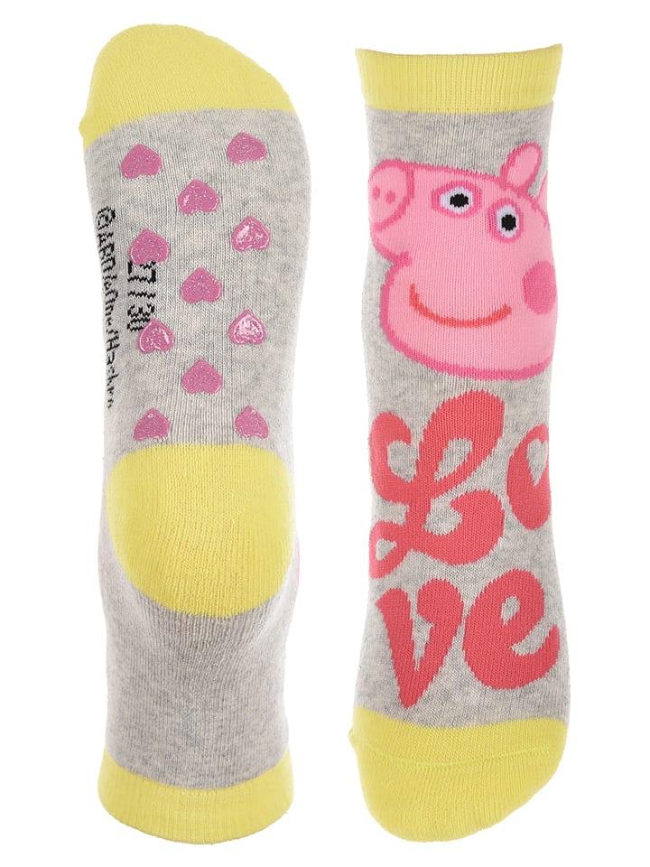 Peppa Pig Socken in Grau/ Gelb günstig kaufen