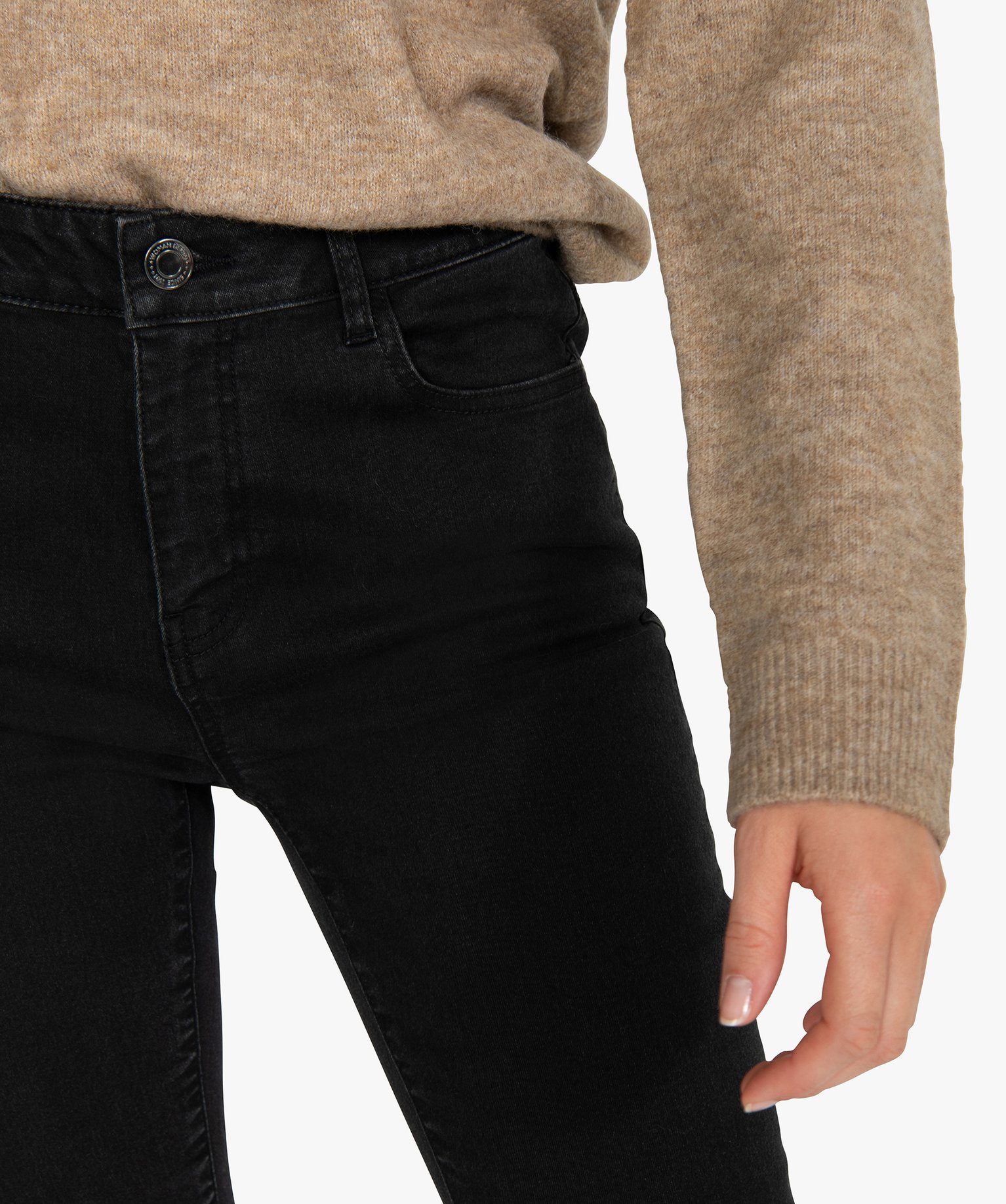 Jean femme slim à taille haute - L26 noir | GEMO