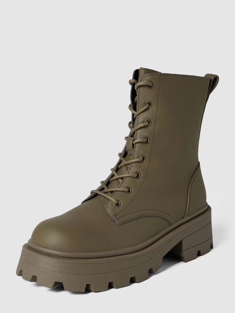 Stiefel mit Plateau-Sohle Modell 'BANYU' in olivgrün