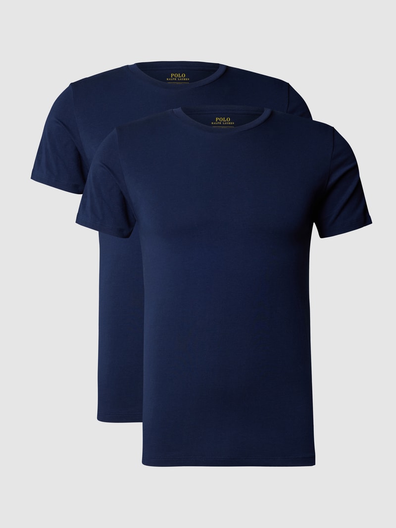 T-Shirt mit Logo-Stitching im 2er-Pack in marineblau