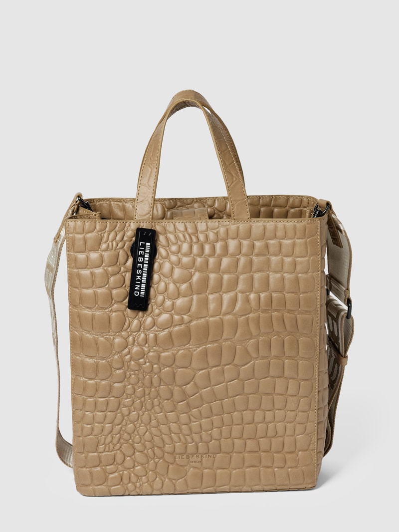 Tote Bag mit Strukturmuster Modell 'Paper' in schlamm