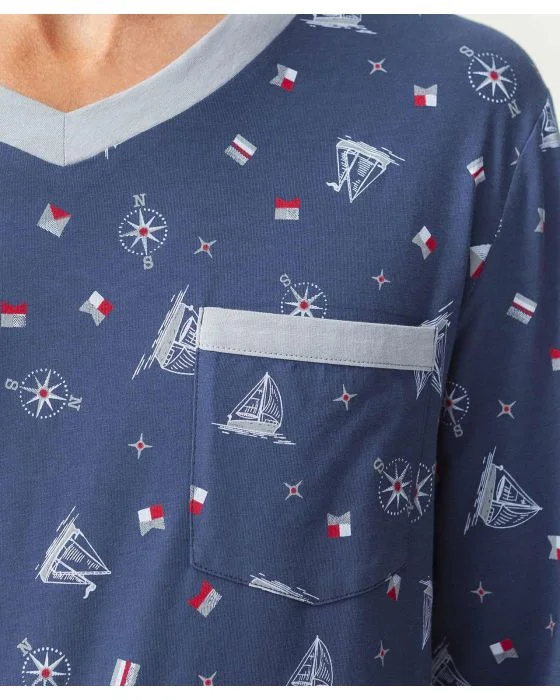 Pyjama en maille jersey coton peigné