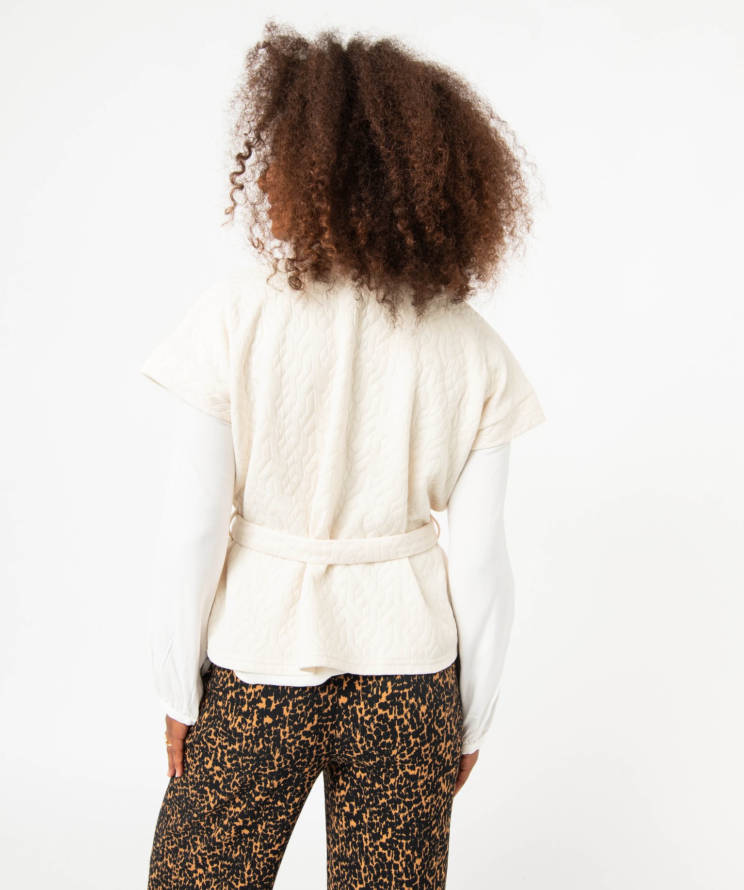 Veste en maille sans manches femme ecru | GEMO