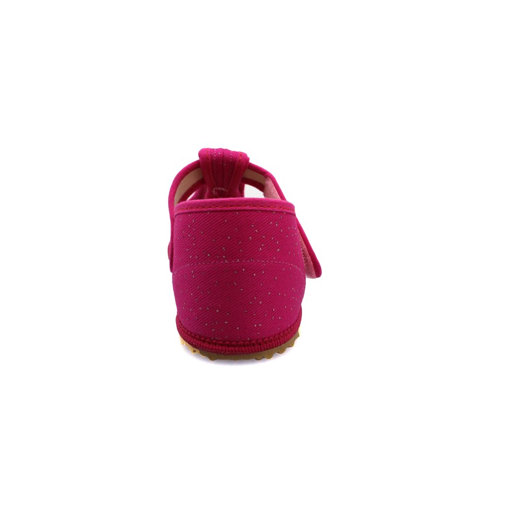 Beda rosa mit Glitzer schmalere Canvas Hausschuhe (BF-060010/W/02)