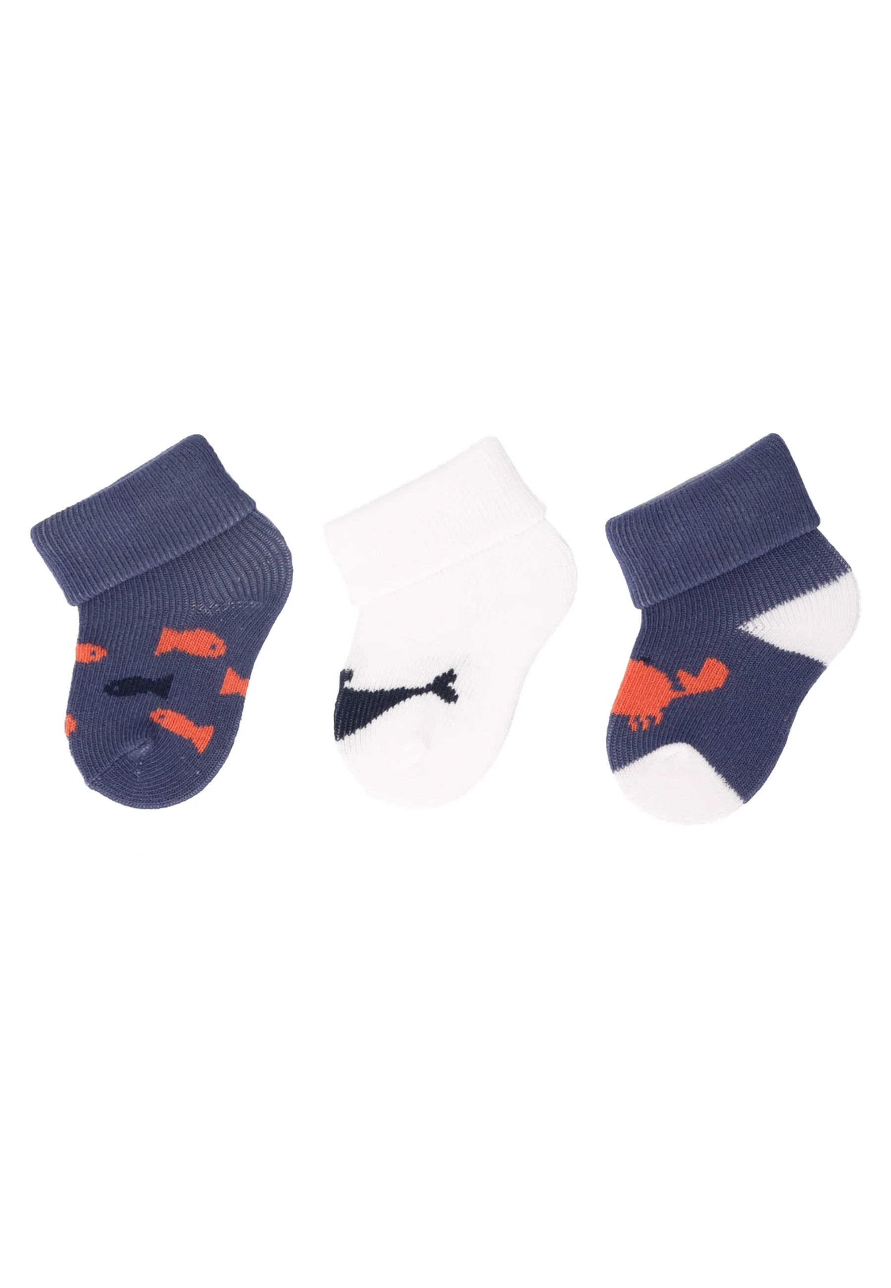Erstlingssocken im 3er Pack mit Motiv Fische
