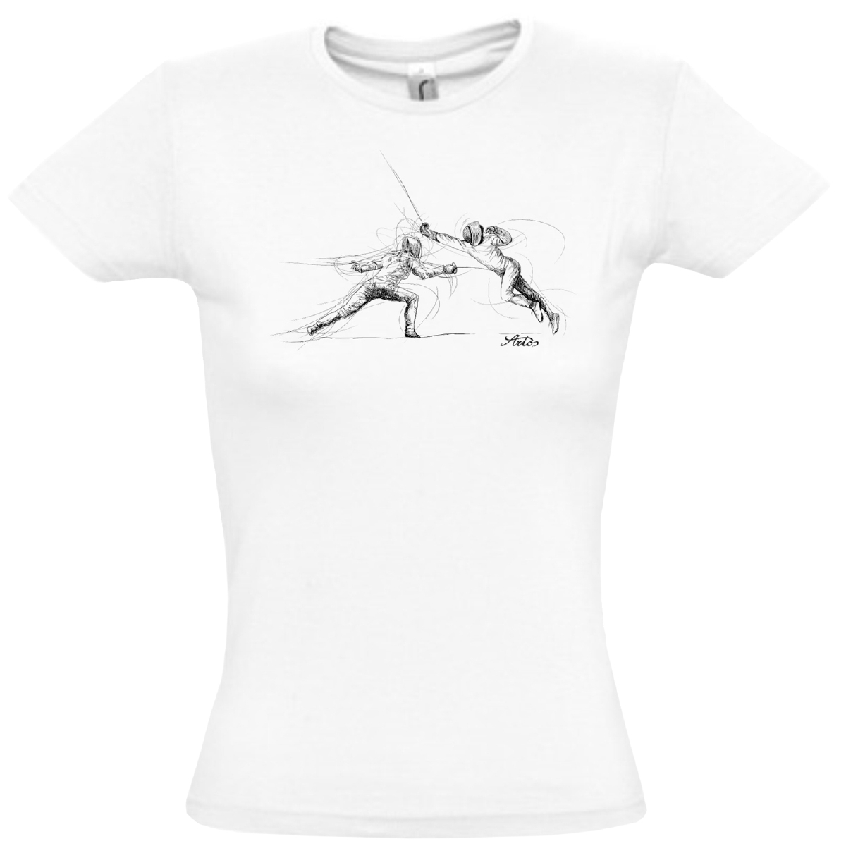 ARTOS Fechtmotiv T-Shirt weiss