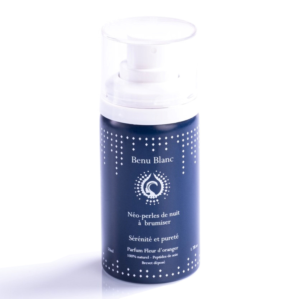 benu blanc Fleur d'oranger Brume de soins 100% naturelle à vaporiser sur l'oreiller