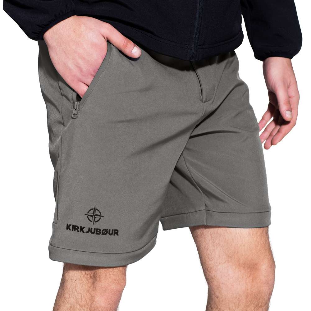 KIRKJUBØUR® Zip-Off Herren 2-in-1 Trekking Wanderhose grau