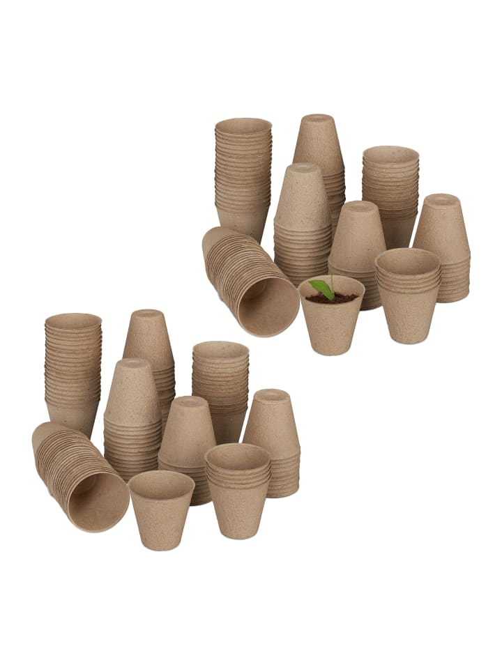 relaxdays 240x Anzuchttöpfe in Natur - (H)7,5 x Ø 8 cm günstig kaufen onesize