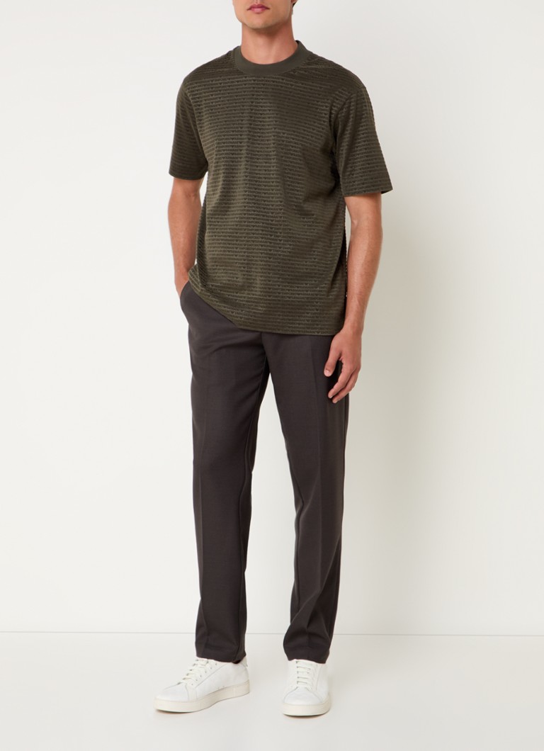 Tricou Emporio Armani din amestec de lyocell cu logo imprimat