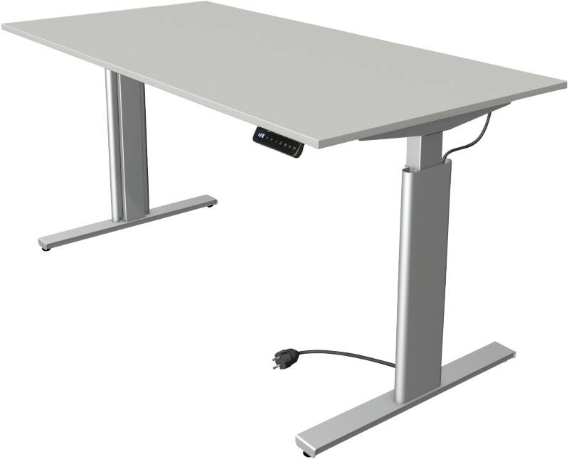 Kerkmann Move 3 Rechteckig Elektrisch Höhenverstellbar Sitz-Stehschreibtisch Hellgrau, Silber 1.600 x 800 x 1.200 mm