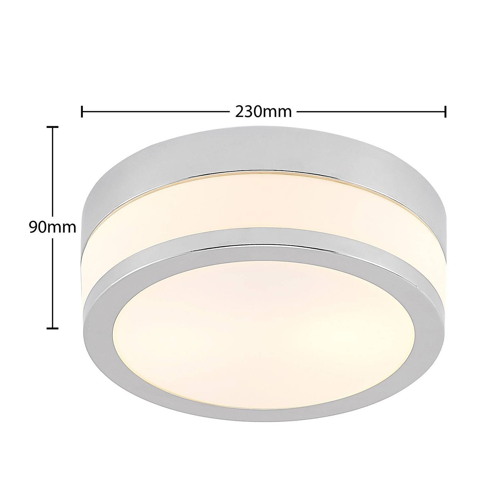 Lindby Deckenleuchten Flavi, dimmbar, Leuchtmittel nicht inklusive, Modern, Glas, Metall, opalweiß, chrom, 2 flammig, E27, Bad