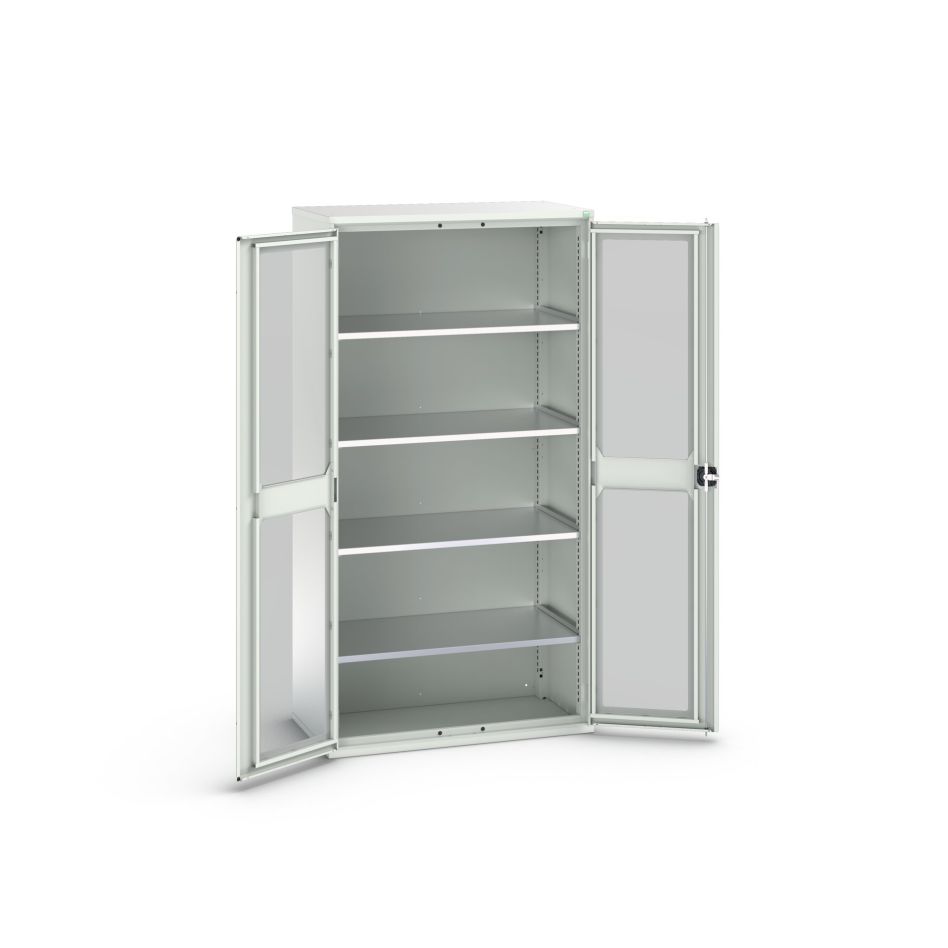 Bott 16926277.16 Verso rendszerszekrény 1050x550x2000mm 4 polc 2 üvegajtó RAL 7035