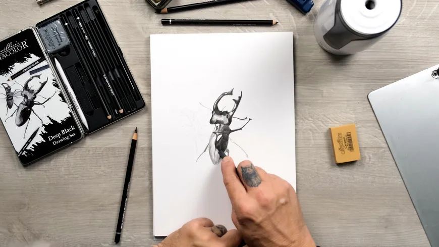 CRETACOLOR Deep black Drawing Set