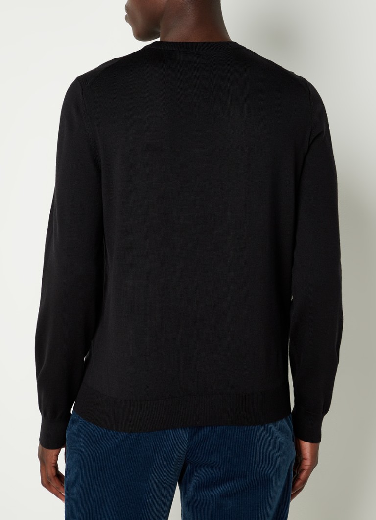 Pulover HUGO BOSS Baram din tricot fin cu decolteu în V din lână virgină
