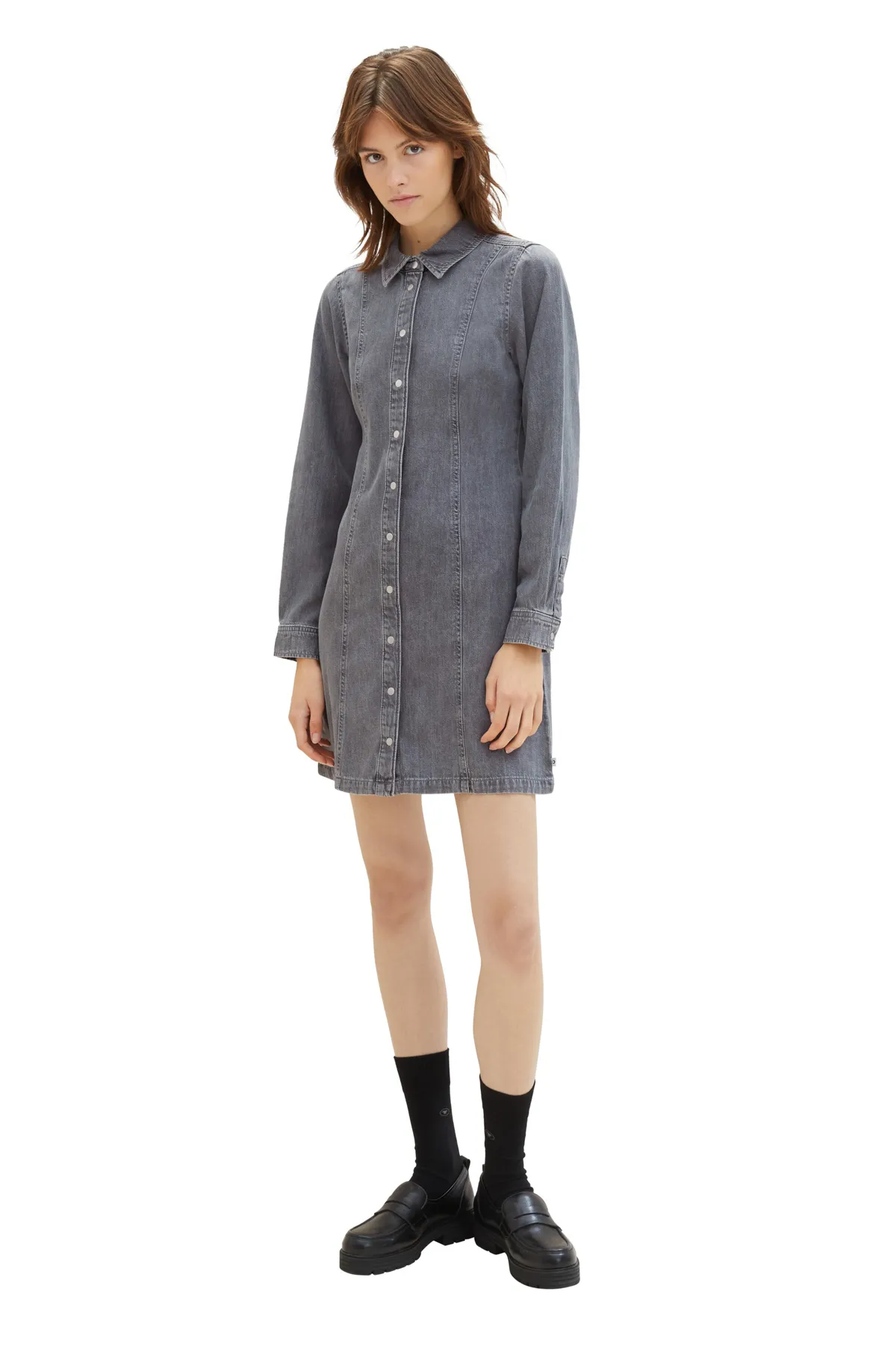 Tom Tailor Denim  Kleid Damen/Mädchen aus mittelsteingrauem Denim