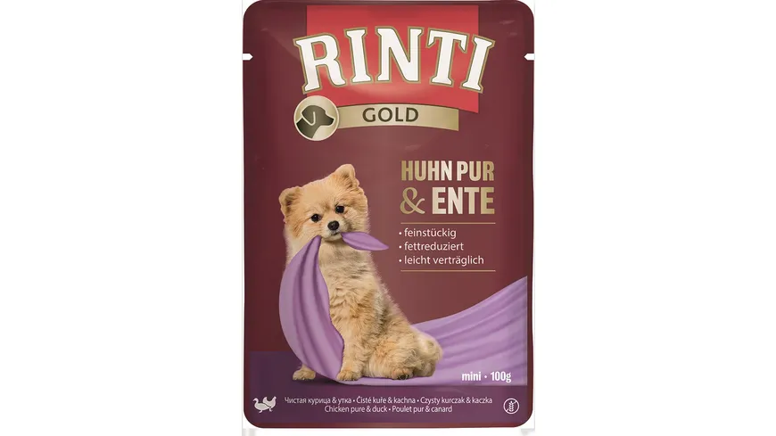 RINTI Hundenassfutter Gold Huhn Pur & Ente 100 g