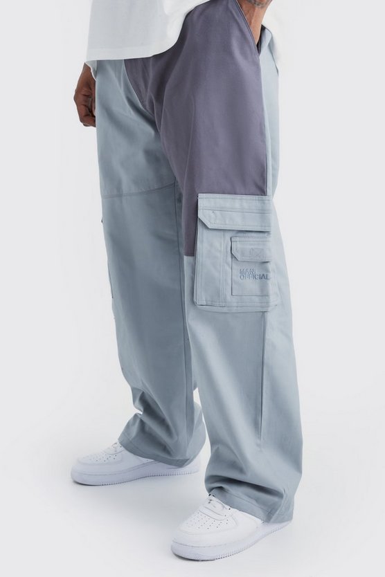 Plus lockere Colorblock Cargo-Hose mit Logo