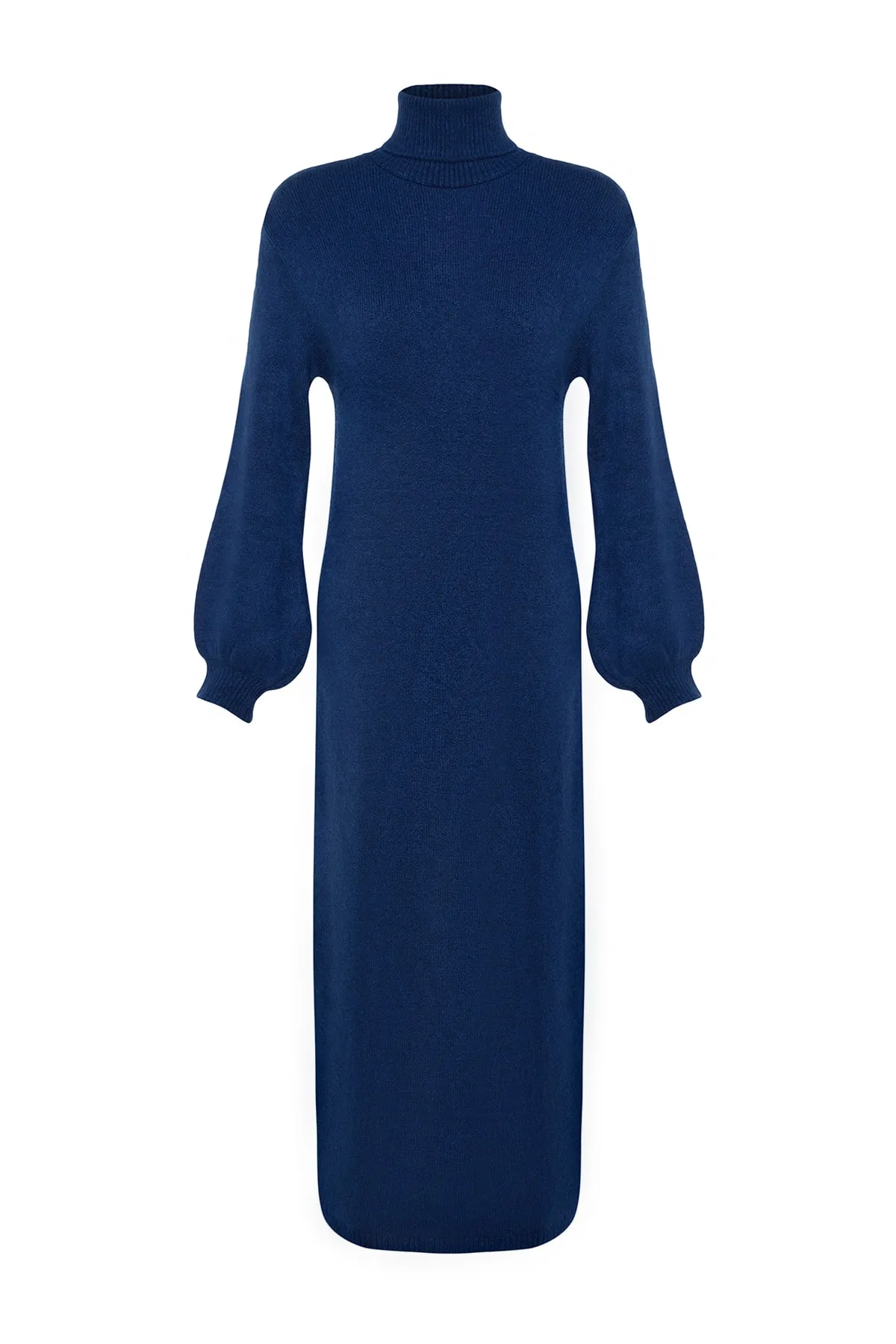 Trendyol Collection  Indigofarbenes Midi-Strickkleid mit weicher Struktur TWOAW24EL00033