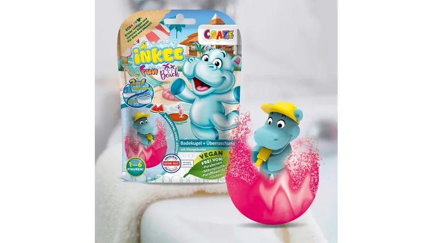 CRAZE - INKEE Badekugeln Fun Beach mit Wassermelonen-Duft Geschenkpackung 100 g