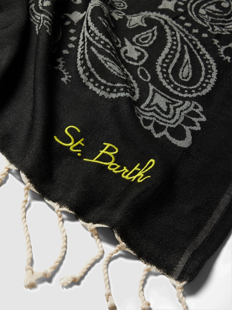 Strandtuch mit Paisley-Muster Modell 'FOUTAS' in schwarz