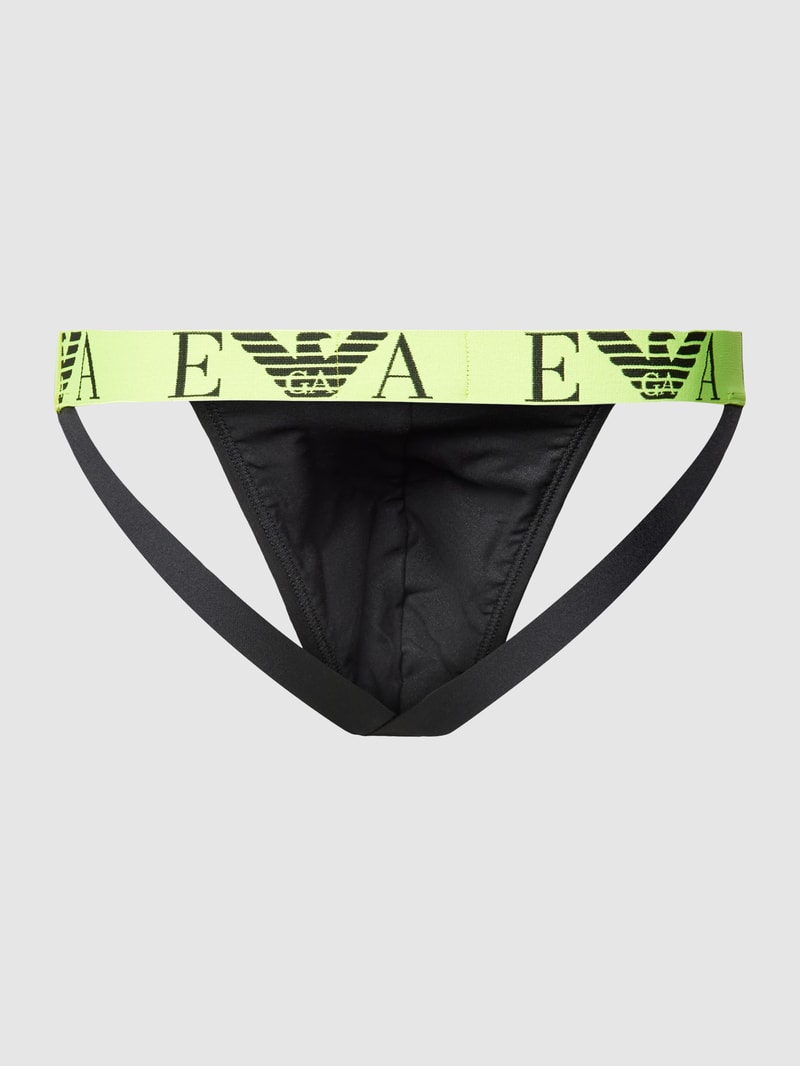 Jockstrap mit Logo-Bund im 2er-Pack in schwarz