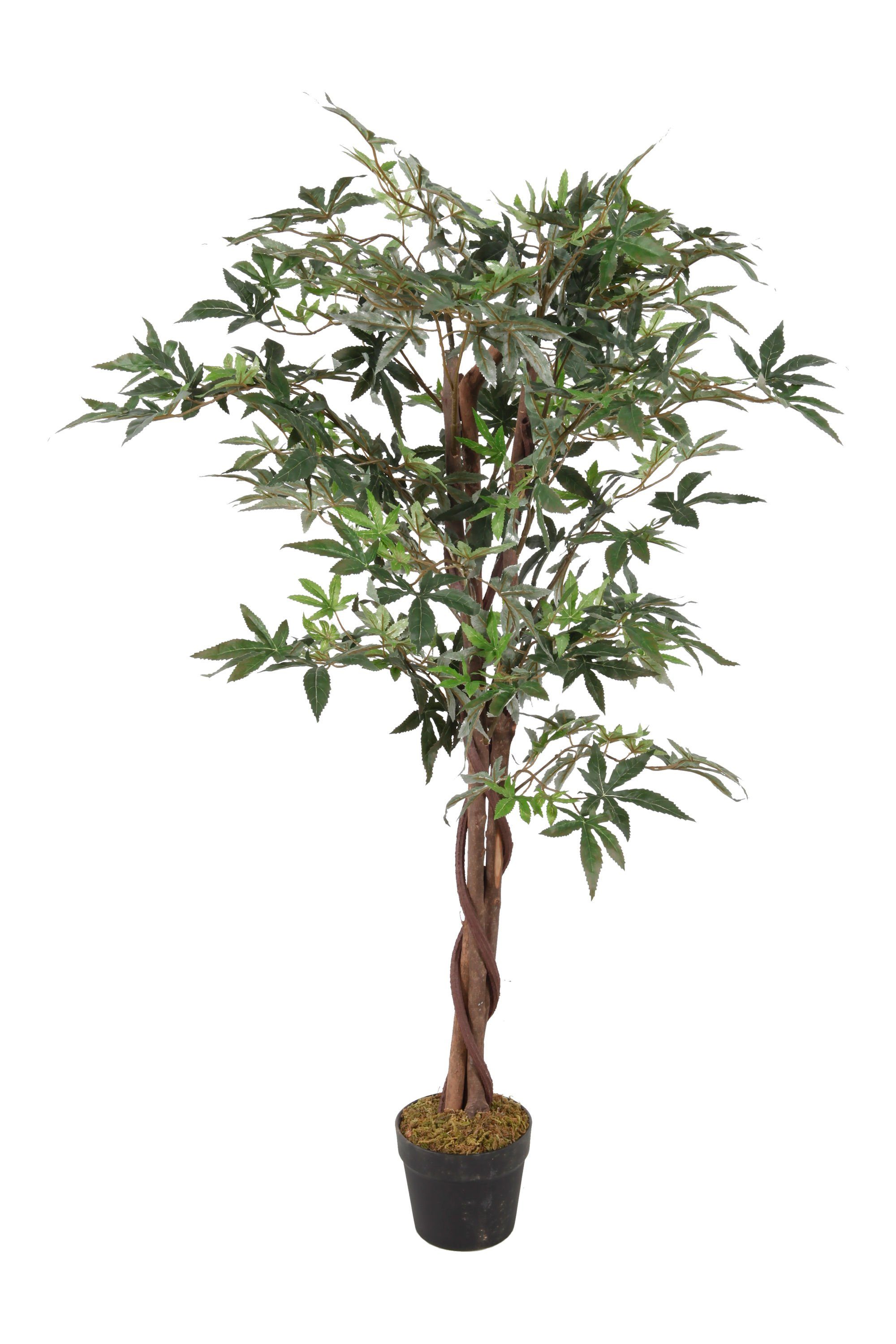 Künstliche Zimmerpflanze Kunstpflanze im Blumentopf 115 cm - Ahorn Zimmerpflanze, Spetebo, Höhe 115.00 cm, künstliche Deko Zimmerpflanze Kunstblume Kunstbaum mit Blumentopf