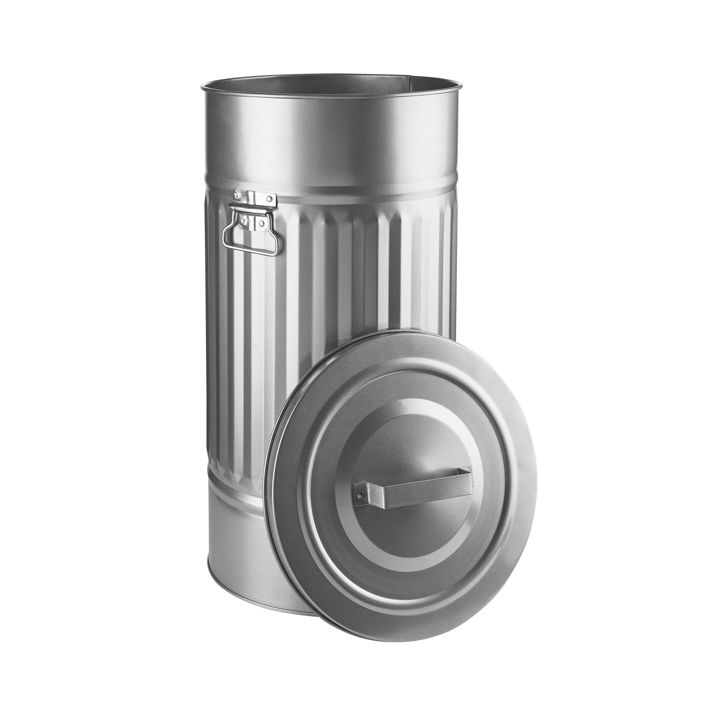 BUTLERS Mülleimer ZINC Mülltonne 'Oskar' 40l, mit Tragegriffen und abnehmbarem Deckel - Metalltonne aus Zink, Füllmenge: 46 Liter - Abfalleimer, Wäschetonne, Futtertonne, Papierkorb, Abfalltonne, Tonne